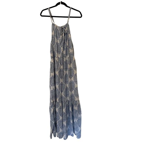 Joie Blue & White Palm Print Maxi Dress – Size Large - Picture 1 of 6
